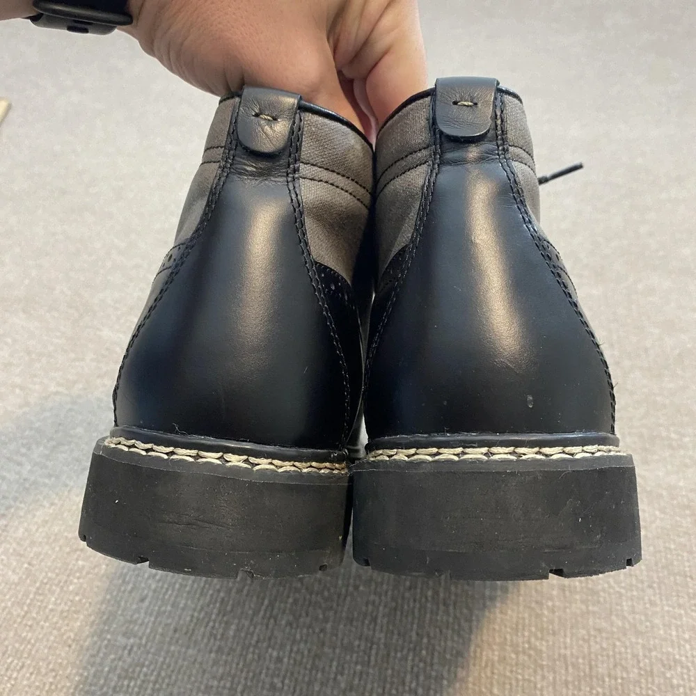 Timberland Boots Mens Size 12 Black Leather Chukka Ankle SensorFlex Casual A17EH